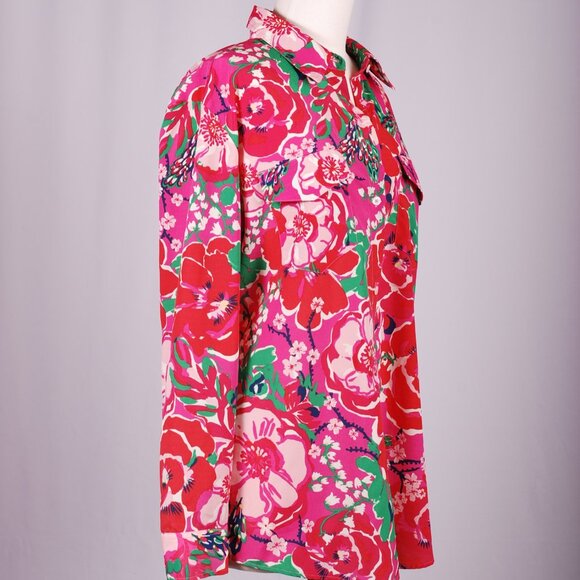 Lilly Pulitzer Pink and Green Floral Blouse - Picture 3 of 6
